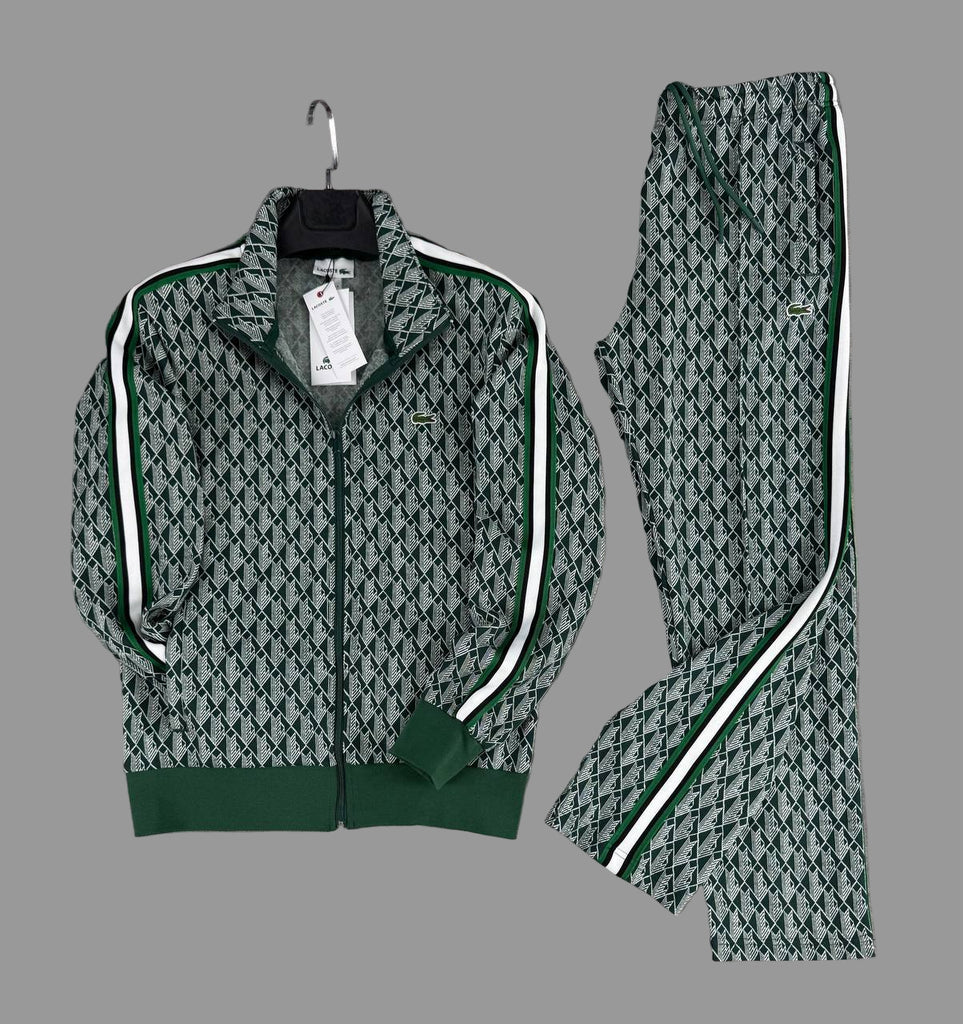 Lacoste férfi tréningruha, Jacquard Monogram, zöld. Prémium minőség