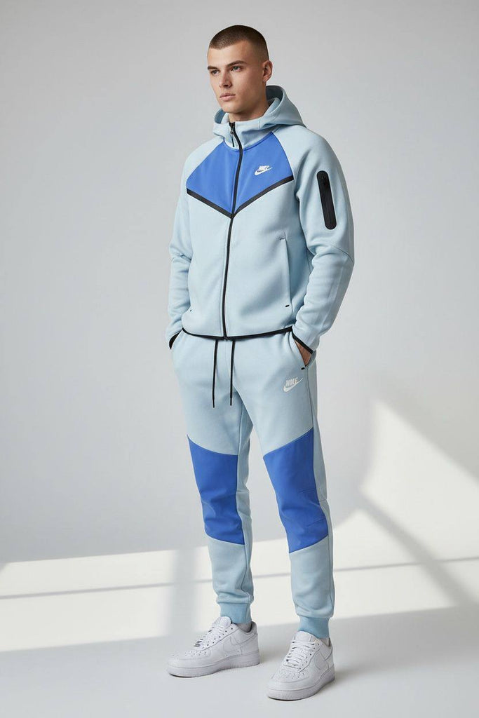 Nike Tech Fleece férfi melegítő, világoskék és élénk kék