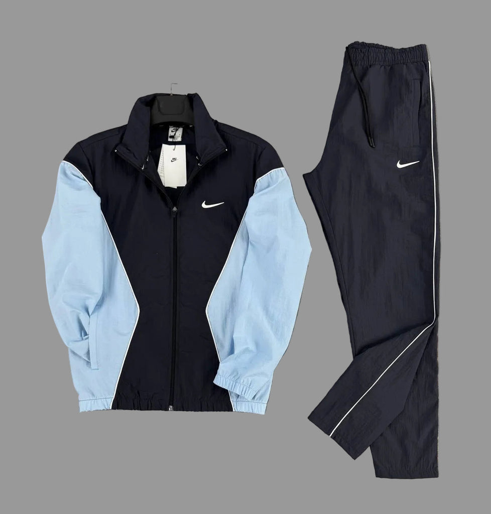 Férfi Nike melegítő szett, fekete és világoskék – vízlepergető anyag