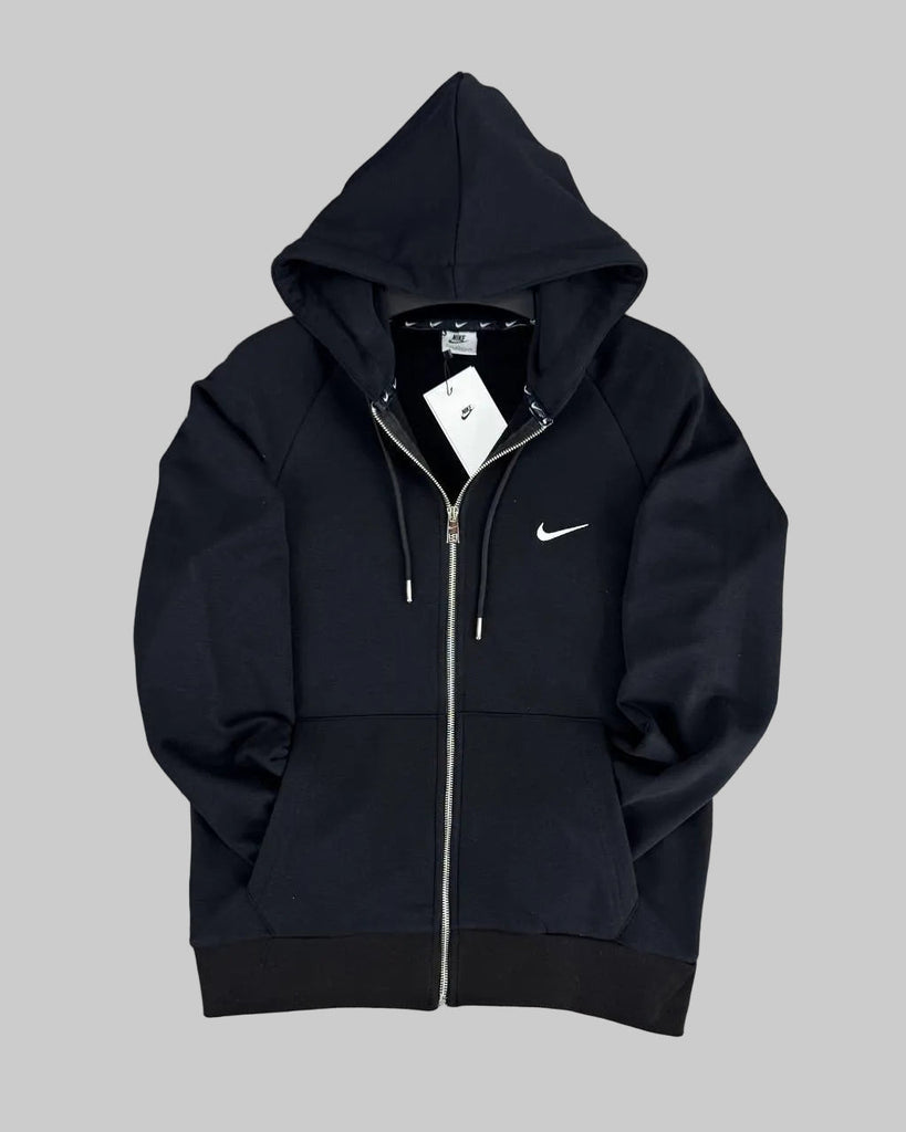 Nike férfi cipzáras kapucnis pulóver, fekete