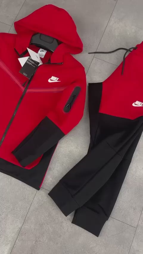 Nike Tech Fleece gyerek tréningruha, piros és fekete. Prémium minőség