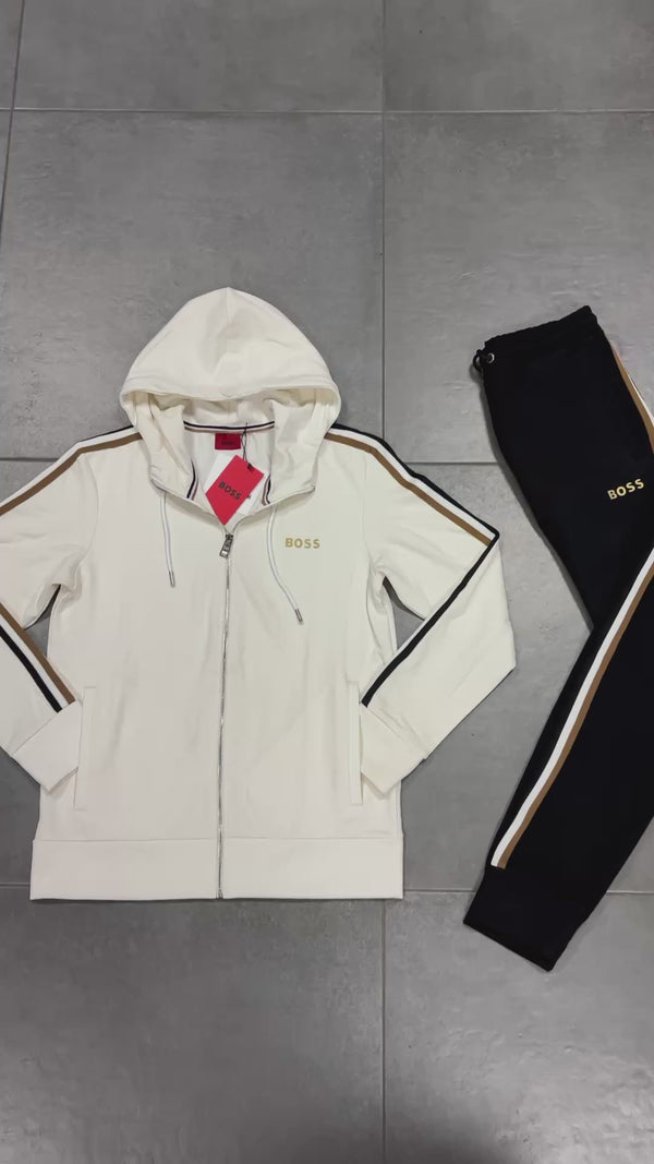 Hugo Boss férfi tréningruha, fehér - fekete. Prémium minőség